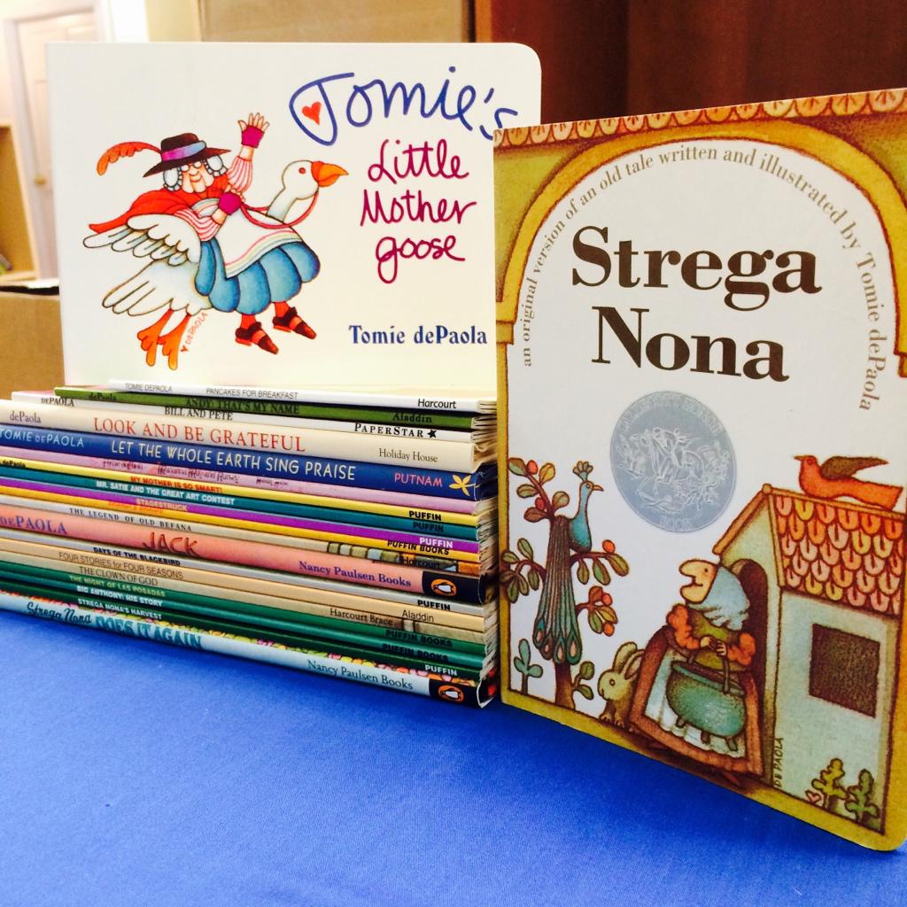 Today is Tomie dePaola\s birthday and we wish hm a happy one. 