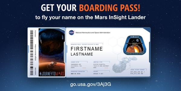 NOW is the last chance to send your name to Mars on <a href="/NASAInSight/">NASA InSight</a>! Sign up here by 11:59pm ET: go.usa.gov/3Aj3G