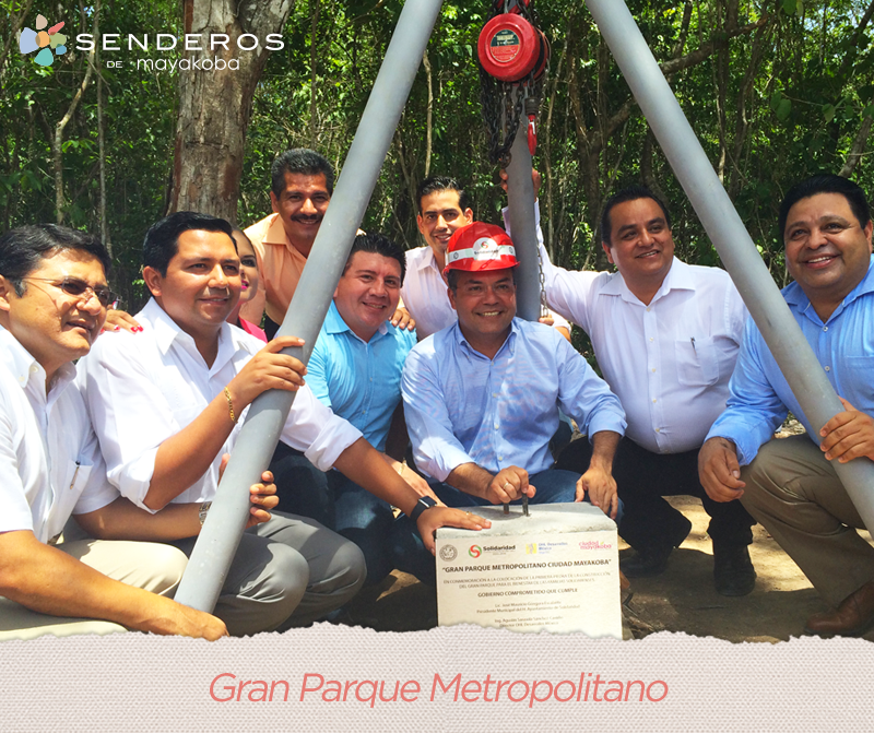 SenderosCDMK's tweet photo. Primera piedra del Gran Parque metropolitano de #CiudadMayakoba #PlayaDelCarmen http://t.co/Uwmd7bFDFV
