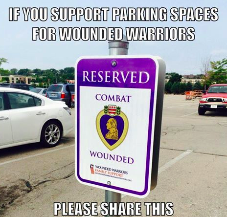 Bravo #HomeDepot! Support Parking Spaces for our #WoundedWarriors #Veterans &amp; share! #combatwounded #veteransupport