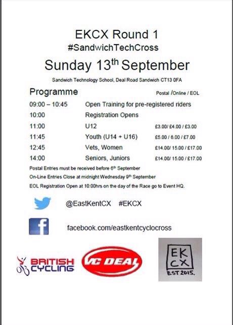 <a href="/CBC1877/">CBC</a> <a href="/SanFairyAnnCC/">San Fairy Ann CC</a> <a href="/ashfordrcc/">Ashford Road CC</a> #EKCX Sun 13th Sept online registration closes Wednesday evening