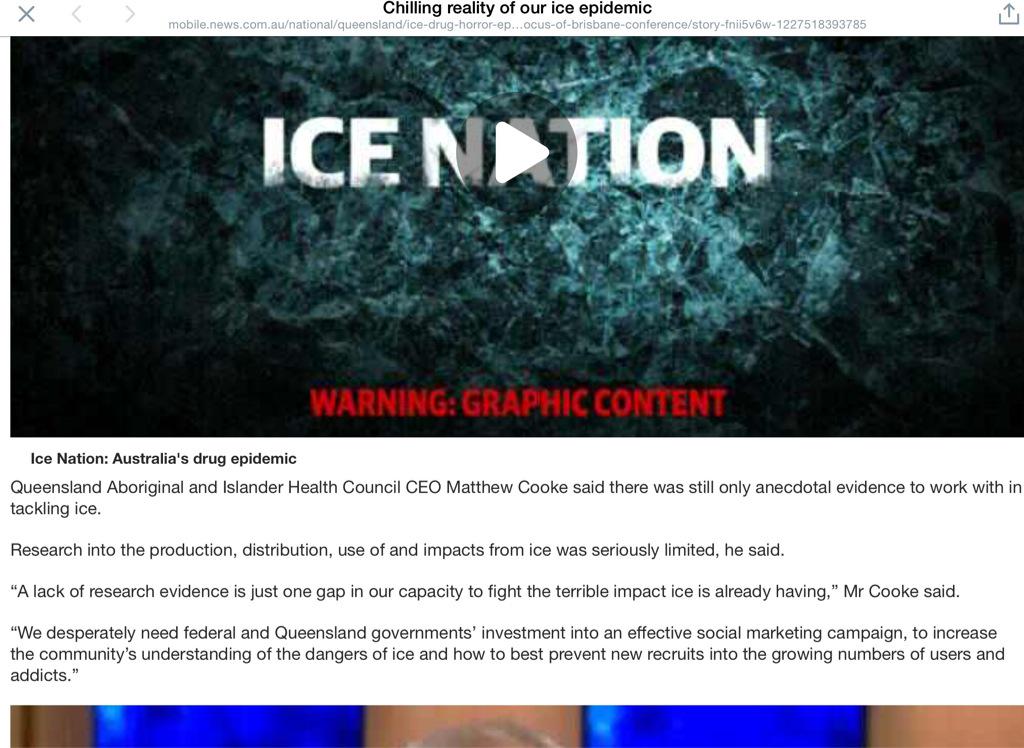 NACCHOAustralia's tweet photo. “@OnTopicAus: "Ice drug horror: epidemic the focus of Brisbane conference" http://t.co/nOQU8D04vl  @Matt_Cooke86 http://t.co/3FJ0ybXtBi