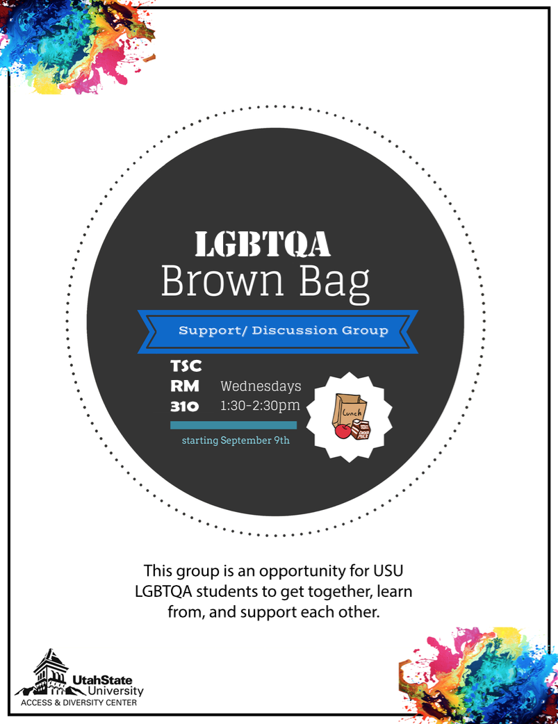 The .<a href="/USU_ADC/">USU Access&Diversity</a> LGBTQA Brown Bag discussions are back, beginning tomorrow from 1:30-2:30 p.m. in TSC 310.