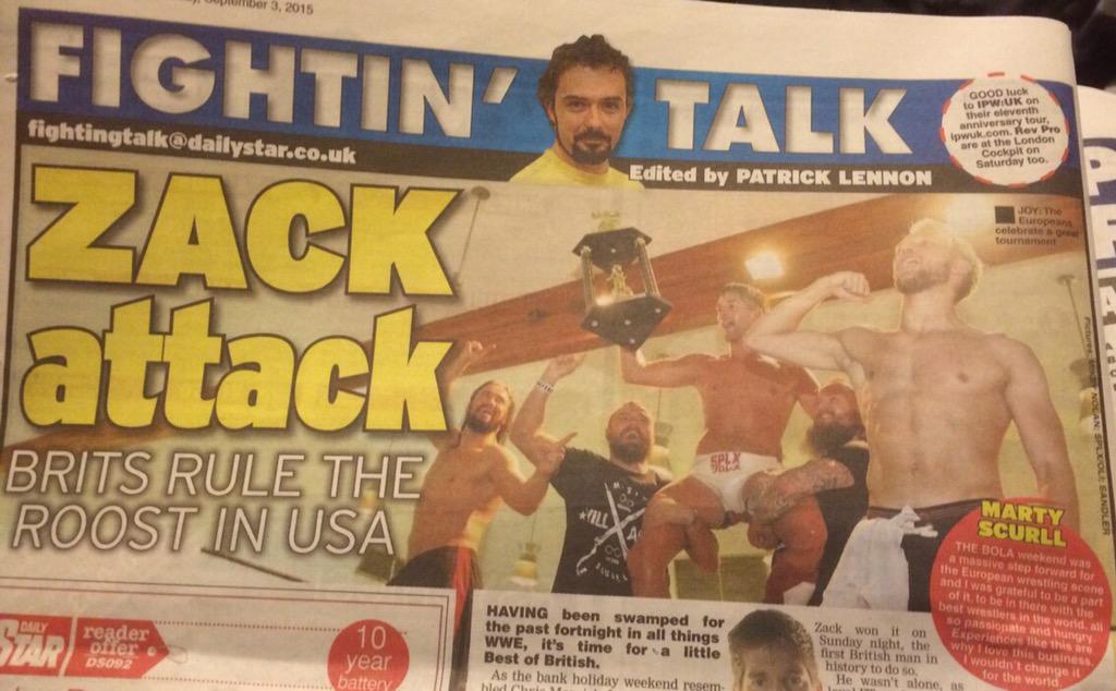 My <a href="/OfficialPWG/">PWG</a> #BOLA2015 victory coverage in the British press. Huge thanks to Patrick Lennon &amp; @Daily_Star!