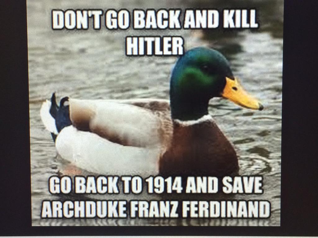 franzyferd's tweet photo. To all those history nerds that want to time travel #nerds #saveme #hitlerwasasympton @susan_parent #KOWWI15 http://t.co/BqDPG5WiEV