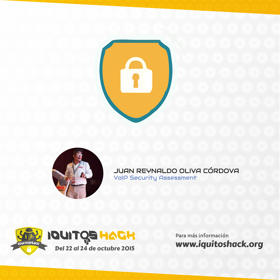 IquitosHack's tweet photo. Speaker Juan Oliva
#IquitosHack2015
Conferencia: ATTACKING CMS, Web Portal Explotaiton Techniques http://t.co/FqEc0lZJfX