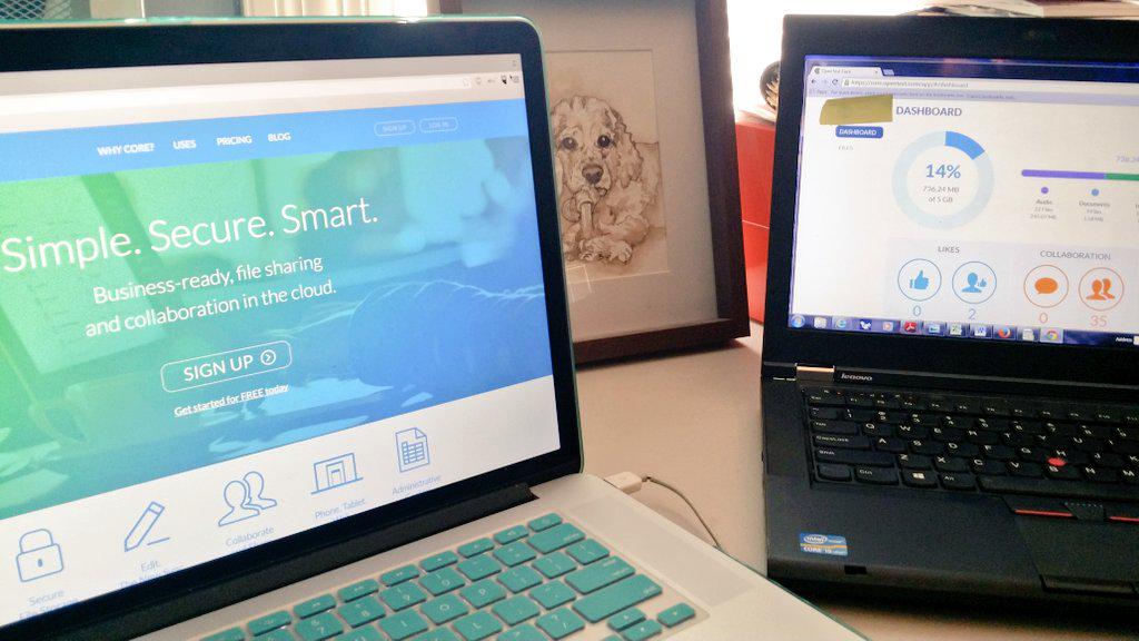 Getting my #Core on! #TwoLaptopsAreBetterThanOne #FreeFileSharing core.opentext.com #CloudStorage #digitalnomad