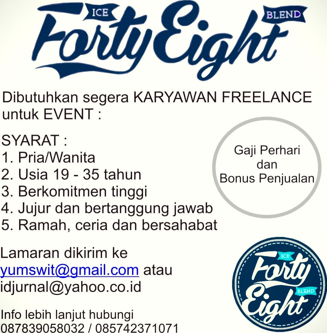 dibutuhkan segera karyawan freelance utk bbrp event , kontak whatsapp 085742371071