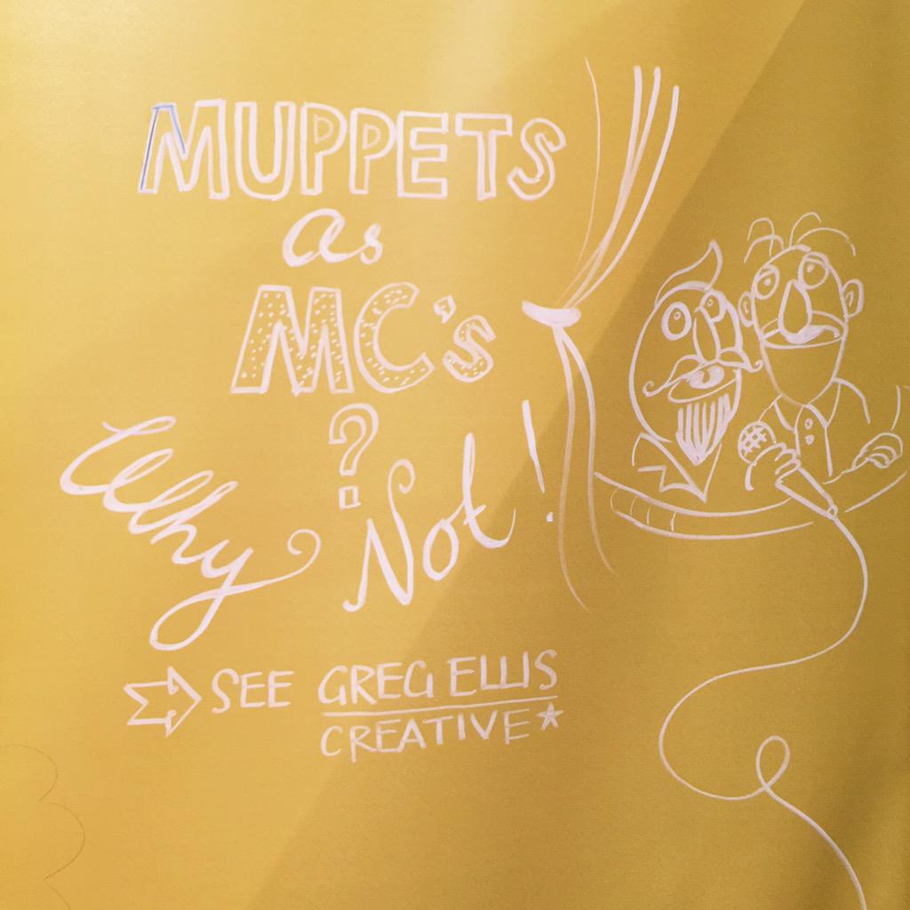 liveillustrator's tweet photo. Need an MC to thrill your crowd? Meet Courtenay and Cambridge. Our answer to Waldorf and Statler #showmewgtn http://t.co/gqBwkRvBbC