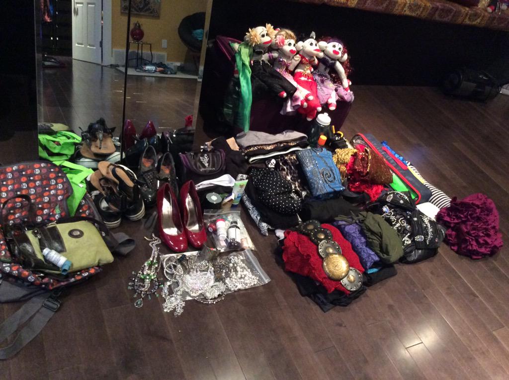 RaqnMonkeys's tweet image. #LVBDIPackRat - will it all fit in my bag? #classstuff #stagestuff #partystuff #sparklystuff #poolstuff #monkeystuff