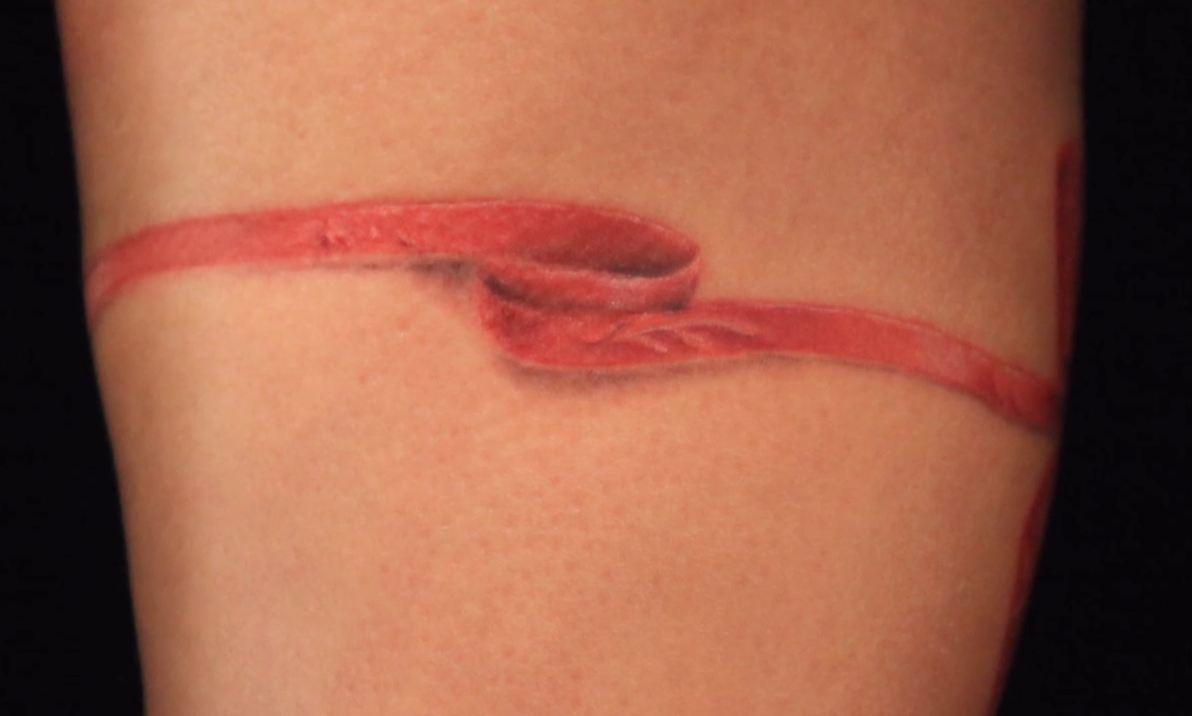 Michelle was left with this garter belt tattoo by @EStattoos. Will she give  him a second chance? #InkRedemption
