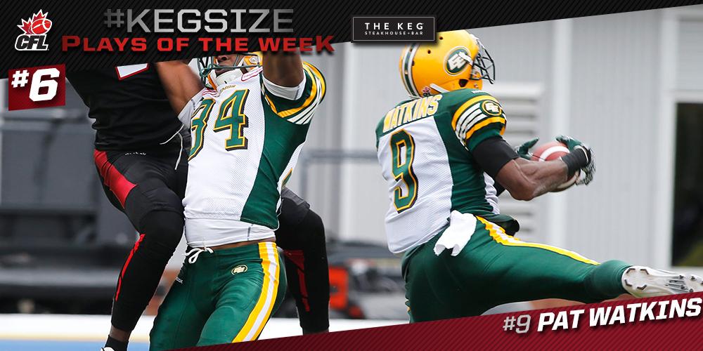 CFL's tweet photo. ANOTHER INT for Pat Watkins, ANOTHER appearance on the #KegSize Plays of the week โก http://t.co/u09CZcUSvf #CFL http://t.co/kjV3snOynH
