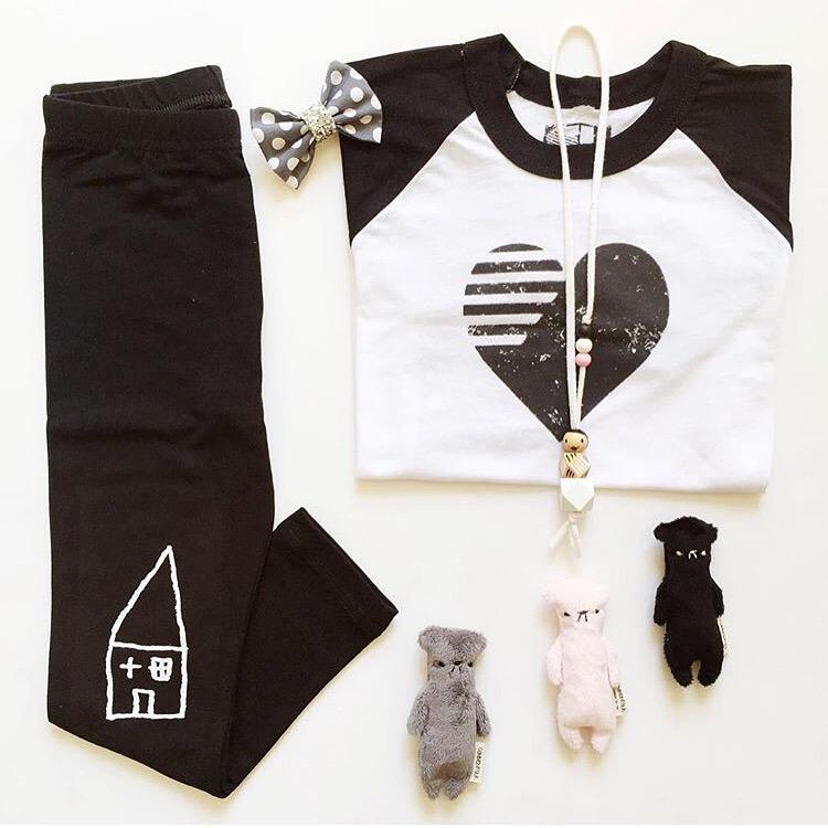 designlifekids's tweet photo. Perfect Pairings by @coralandcloud with our Heart Raglan and Black House Leggings! http://t.co/xf4wbUjbx5