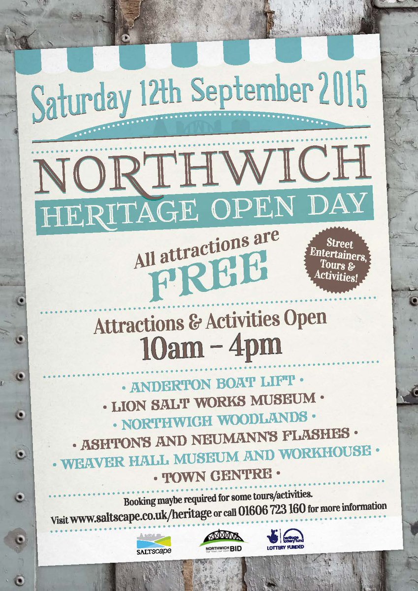 NorthwichBID's tweet photo. It's this Saturday everyone #HeritageOpenDay and #artisan market #Northwich @_TheMarketCo @salt_scape @NorthwichTC http://t.co/0rdk2v8MCP
