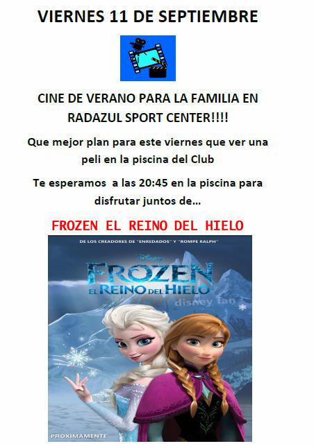 Este viernes a las 20:45, apúntate a nuestro #cine con #Frozen. Te lo pasarás en grande con los peques de la casa.