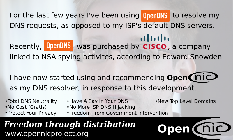 Frittmann's tweet photo. I'm now using @OpenNIC instead of @OpenDNS. 
https://t.co/2zI6AYBmCb http://t.co/LPBqf2Iveo