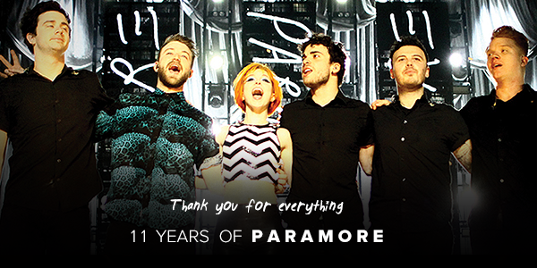paramorenetnews's tweet photo. Thank you for always supporting us by your music. Thank you for always being with us. #11YearsOfParamore http://t.co/XnAu5zsI1M