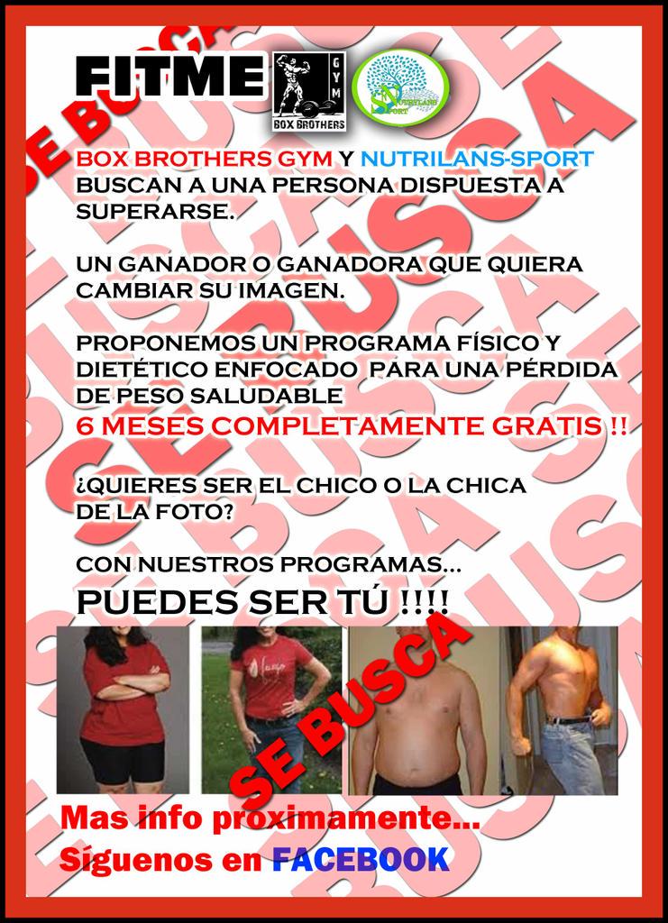 GimnasioBOX's tweet photo. Se busca hombre o mujer dispuesta a cambiar su físico. 6 meses gratis de gimnasio y plan de comidas. http://t.co/vD1qPpVkaS