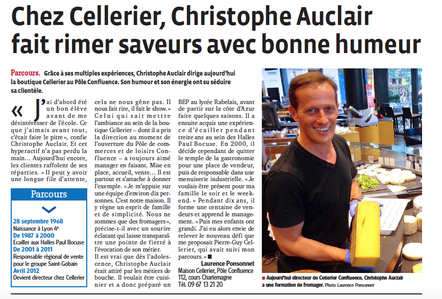 MaisonCellerier's tweet photo. La Maison Cellerier au Pôle de Commerces @Confluence_ à l'honneur dans "C'EST EN VILLE " du Progrès de septembre ! http://t.co/SaJn6BJLAw
