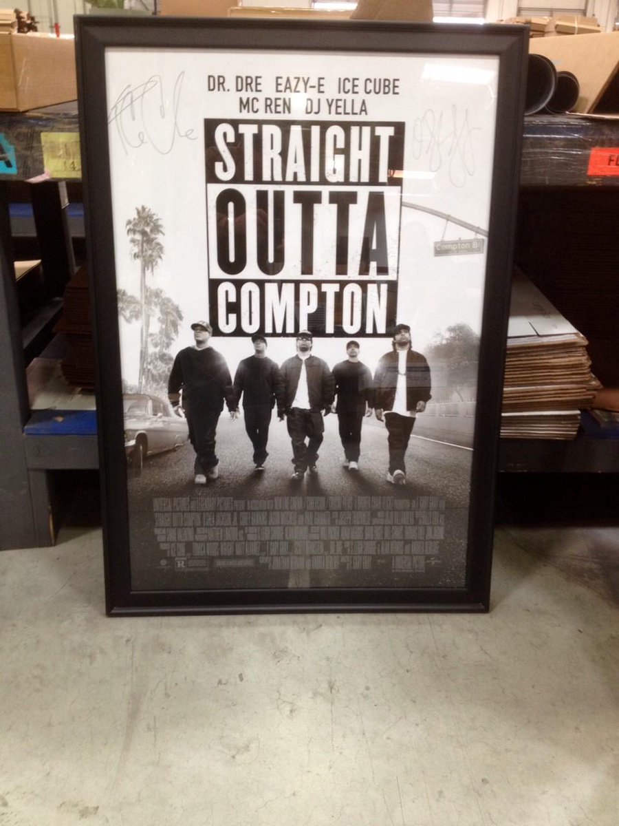 Loved <a href="/ComptonMovie/">StraightOuttaCompton</a>​? RT for your chance to win this poster signed by @IceCube and <a href="/OsheaJacksonJr/">O’Shea Jackson Jr</a>! #contest