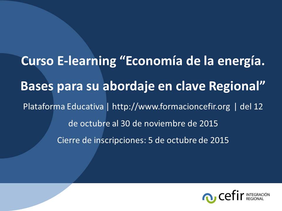 Cursos E-learning | Inscripciones abiertas: “Economía de la energía. Bases para su abordaje en clave Regional”