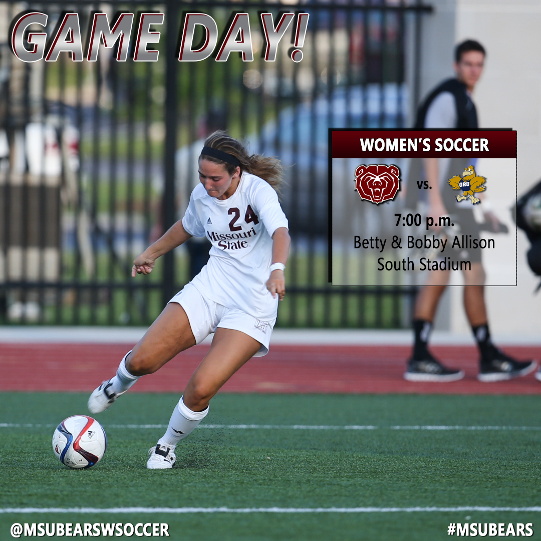 MoStateWSOC's tweet photo. GAME DAY! The #MSUBears host vs. ORU at 7. 
Watch FREE: http://t.co/2se4ImPpX2
Stats: http://t.co/DAptes2Tbn http://t.co/WxT828ONFL