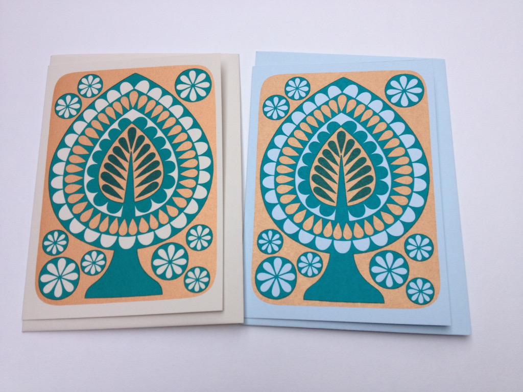 KarolineRerrie's tweet photo. Fresh from the drying rack. New #handprinted cards for #Autumn &amp; @SaltaireArt Maker's Fair #makeitsaltaire http://t.co/h4BZ8TINGh
