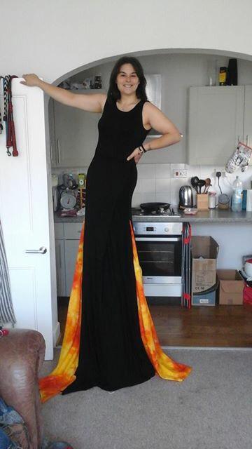 LizzyFireLizard's tweet image. So my Sam put together this gorgeous little black number :) #stilts #circus #fire