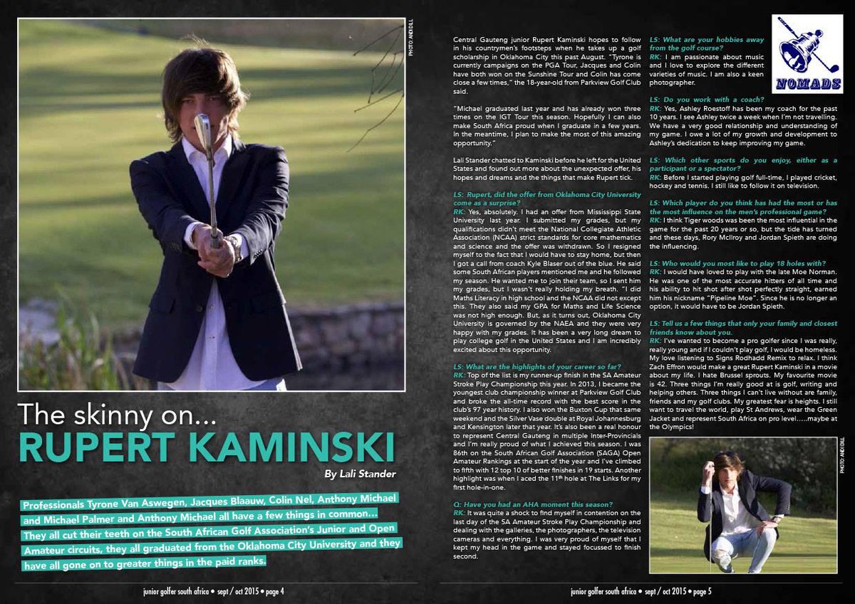 KingEdVIISchool's tweet image. #RedGolf @KingEdVIISchool Old Boy Rupert Kaminski #frontcover &amp;amp; article in Junior Golf Sept edition #goingplaces