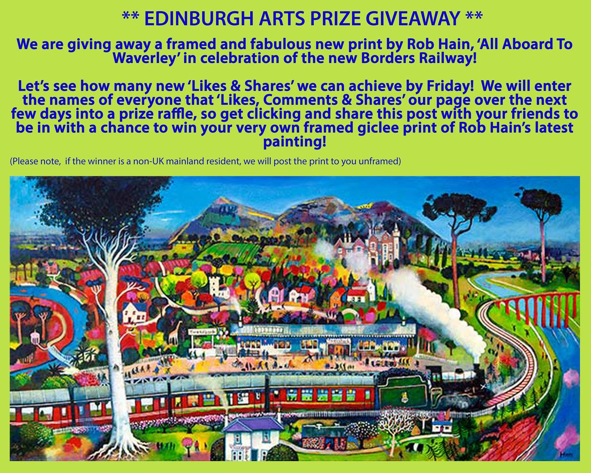EdinburghArts's tweet photo. Like+Share our Facebook page for a chance to WIN an #EdinbughArts giclee print celebrating #BordersRailway #RobHain http://t.co/aFqS9my6Ur