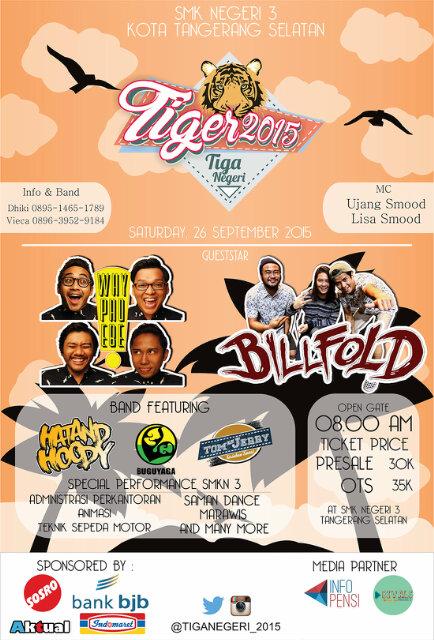 TIGER2015!!!26 september <a href="/ypbmusic/">Why Phoebe</a> @billfoldx @HNHofficialband <a href="/buguyagareggae/">BUGUYAGA</a> <a href="/tomkilljerry/">Tom Kill Jerry</a>. 30k presale dapet sosro