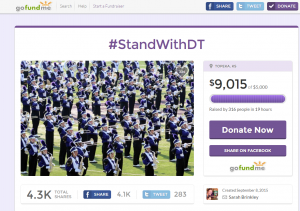 LittleApplePost's tweet photo. Over $9k Raised in #StandWithDT Gofundme Campaign http://t.co/w2g3DE4xDR http://t.co/Qo0CFkdw8z
