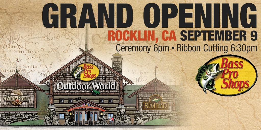 BassProShops's tweet image. Our #Rocklin, CA Grand Opening is this evening, come check it out! basspro.com/Rocklin