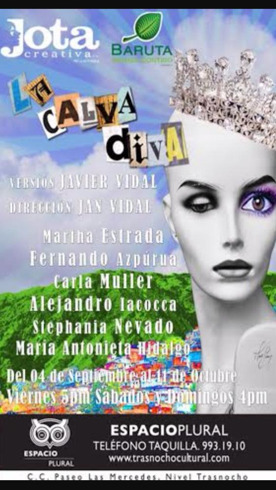 #LaCalvaDiva de <a href="/JanVidalR/">Jan Vidal Restifo</a>  teatro nacional del bueno. En el <a href="/trasnochocult/">Trasnocho Cultural</a> viernes 5pm, sábados y domingos 4pm!