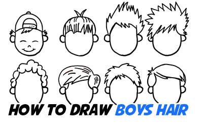 how to draw little boy hair