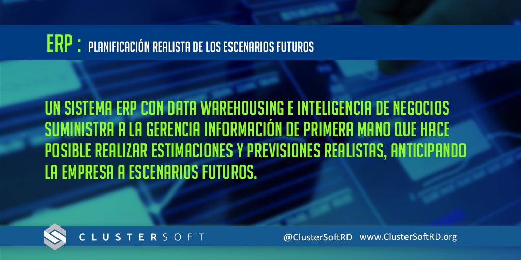 ClusterSoftRD's tweet photo. Una de ventajas de implantar un #ERP es que permite realizar proyecciones realistas. #ClusterSoft http://t.co/KyGI0laBpq