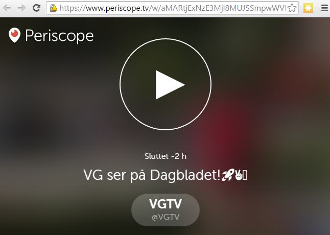 Vurderer å lage Periscope-filmen "<a href="/Dagsavisen/">Dagsavisen</a> ser på <a href="/vgnett/">VG</a> ser på <a href="/dagbladet/">Dagbladet</a>".