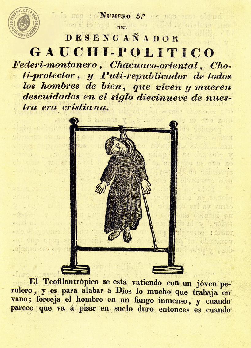 Periódico “El Desengañador Gauchi-Político”- Buenos Aires. 1820.
Biblioteca. Colección Celesia.