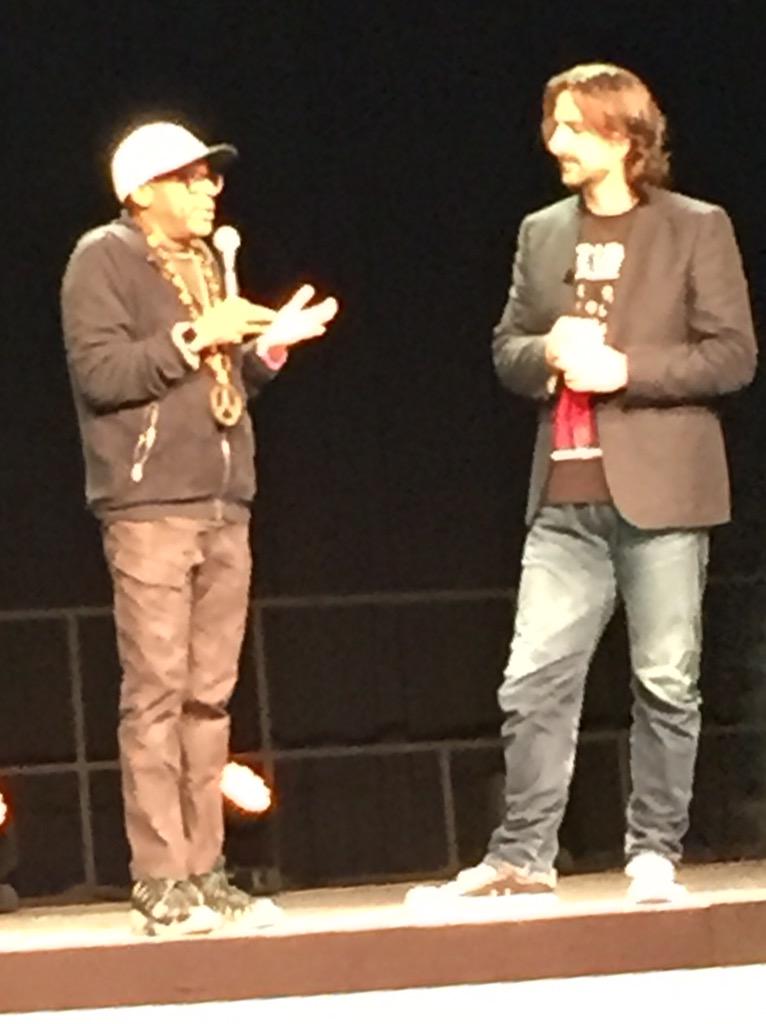 ElouiseKelly_'s tweet image. And they rolled out the big guns @JasonXenopoulos interviewing the great @SpikeLee #DigitalEdge2015