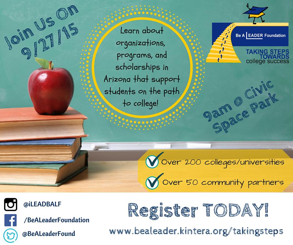 CollegeDepot's tweet photo. Will we be seeing you at the College Going &amp; Resource Fair on 9/27? Register Here: http://t.co/skTkKCWNii #AZWalk4ED http://t.co/gHoLdE79Ut
