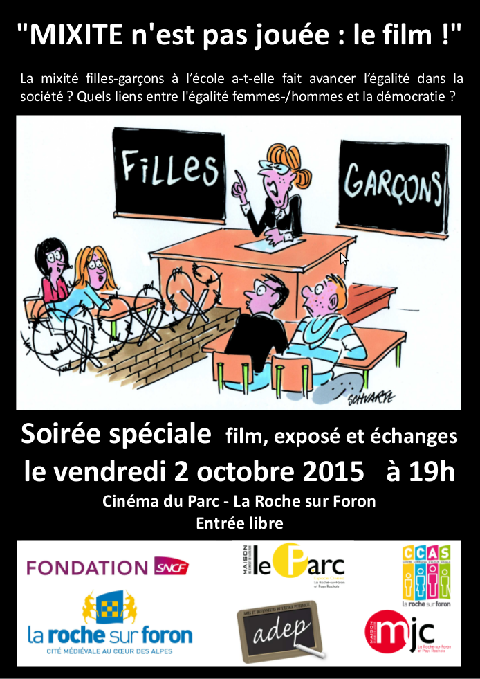 Le 2 octobre, soirée "Mixité n'est pas jouée". A La Roche sur Foron. Merci à Schvartz pour le dessin. #genre