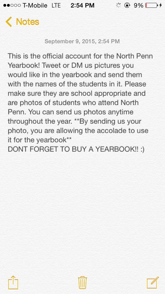 Don't miss your chance to be in the yearbook! Send us your pictures of activities and sports in North Penn!