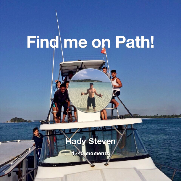 StevenLin_17's tweet photo. I've shared 1,743 memories with my friends on #Path - see them now at http://t.co/8OFAJ2cxz7! #thepersonalnetwork http://t.co/ETWqWXpT98