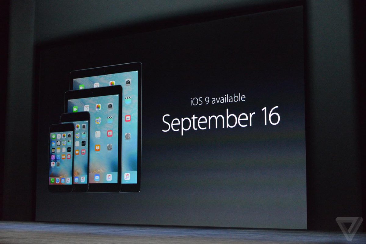 freeosinfo's tweet image. iOS 9 available next week, September 16th. #ios9release #AppleEvent