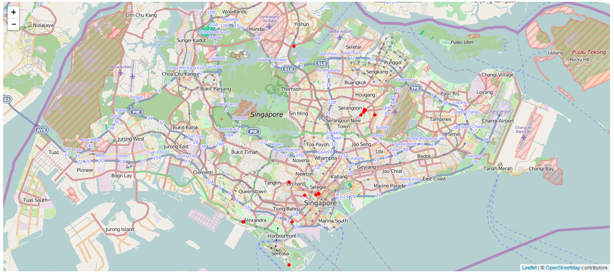 thesiongster's tweet photo. Lola's Cafe SG mentions on IG, #lolascafesg. The red dots show where users are when they post about the cafe #is434 http://t.co/EaJDpbx2Ko