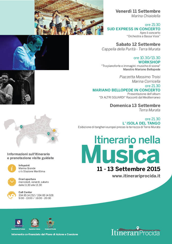 Procida2015's tweet photo. 11-13/9 #Procida l'Itinerario nella #Musica http://t.co/NfpXv4BHhW #jazz #Tango @IL_ROMA @Reg_Campania #Procida2015 http://t.co/xwAbr9XjHG
