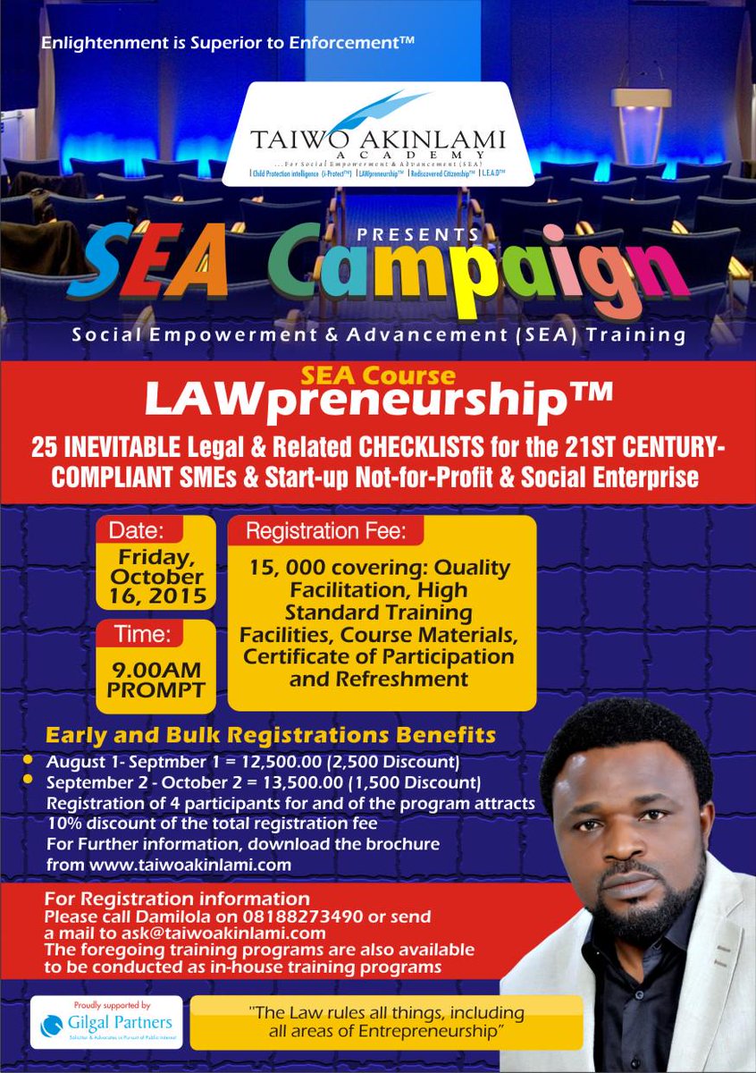 taiwoakinlami's tweet image. 42. Guide against d 'rain-beatin chicken mentality’ in day-2-day biz&amp;amp;mgt issues #LAWpreneurship #ProjectSEA @gilgalP