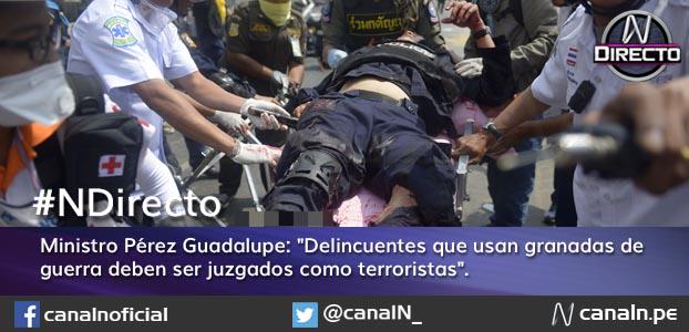 canalN_'s tweet image. Pregunta #NDirecto: Pérez Guadalupe: "Delincuentes que usan granadas de guerra deben ser juzgados como terroristas"