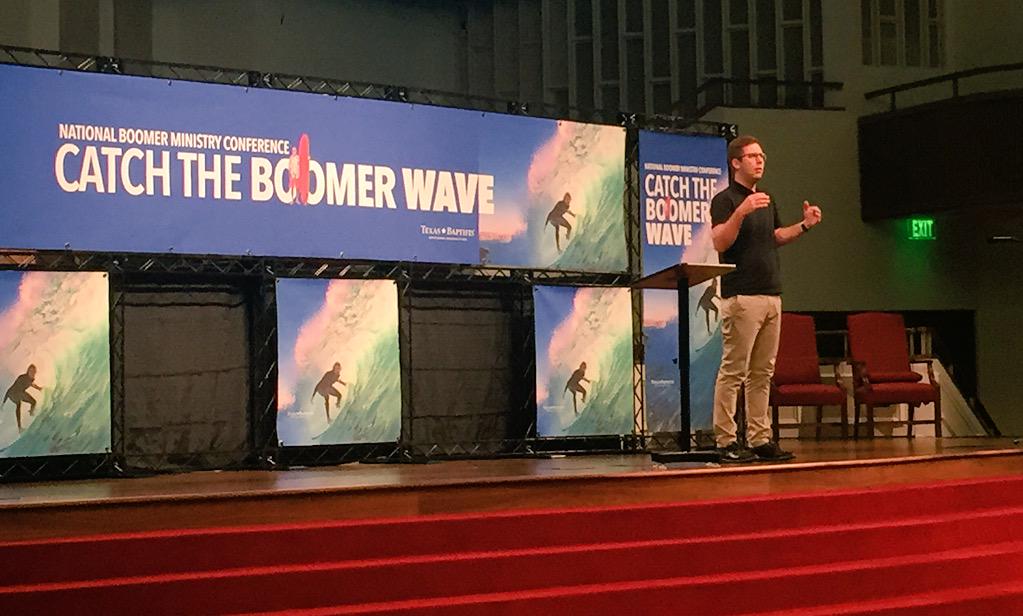 TexasBaptists's tweet photo. We are catching the #boomerwave today with @davidkinnaman at @TBC_SA http://t.co/oRlgd6MXc1