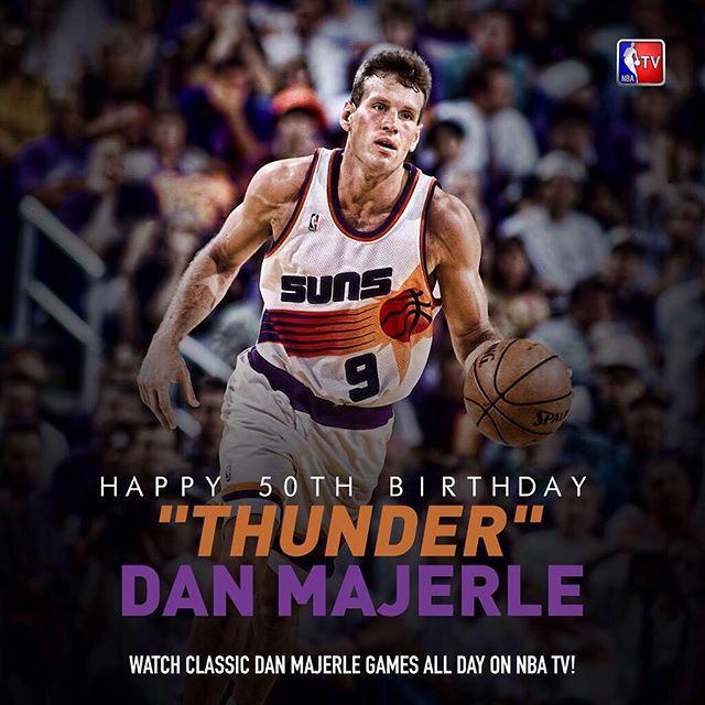 Happy 50th Birthday to Dan Majerle! Watch some classic \"Thunder Dan\" games all day on NBA TV! by nbatv 